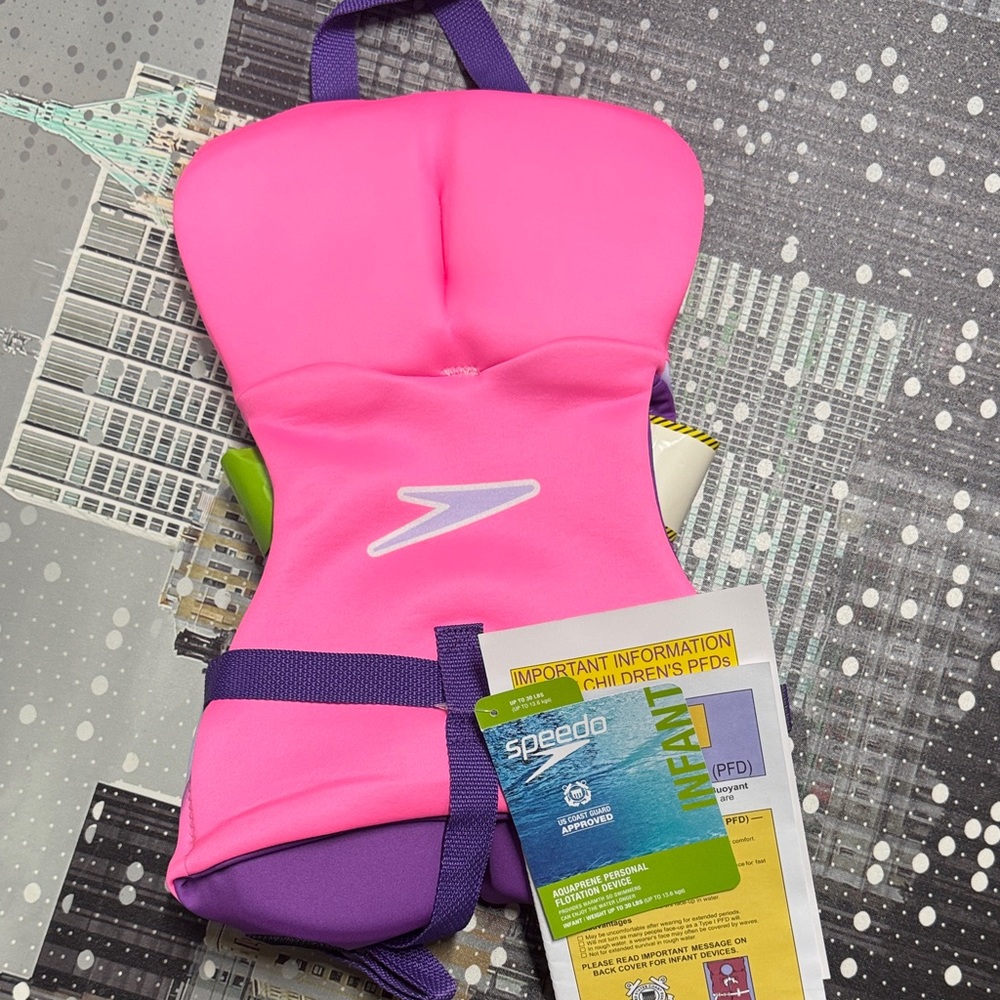 Speedo Kids Swim Vest - Pink and Purple - Picture 2 of 3